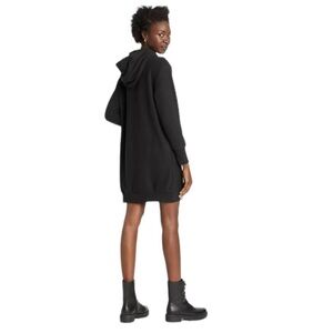 WHO WHAT WEAR Long Sleeve Black Longevity Hoodie Dress Women's Size XS